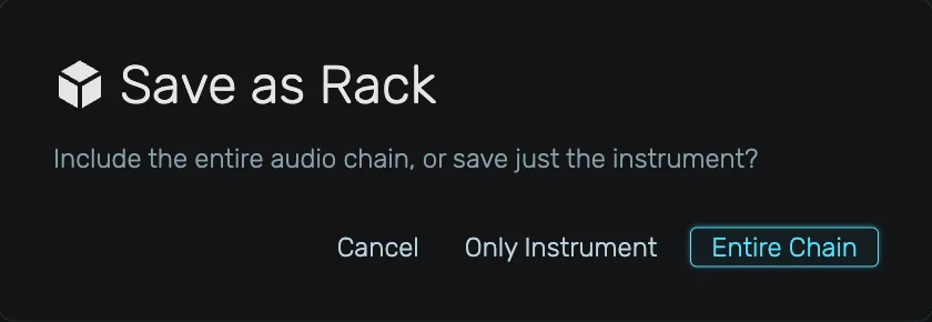 Rack composition dialog